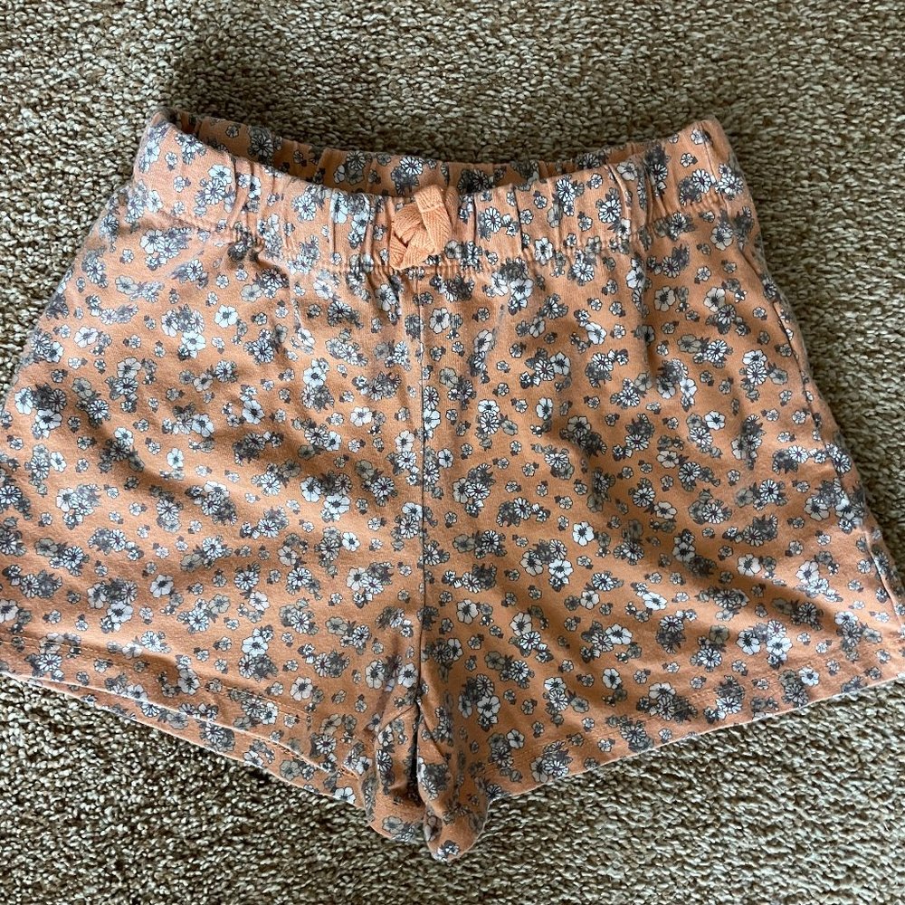 Orange floral shorts 5T